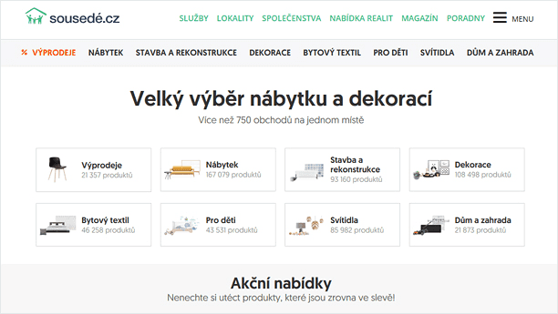 700 obchodů na jednom místě Nabytek.Sousedé.cz